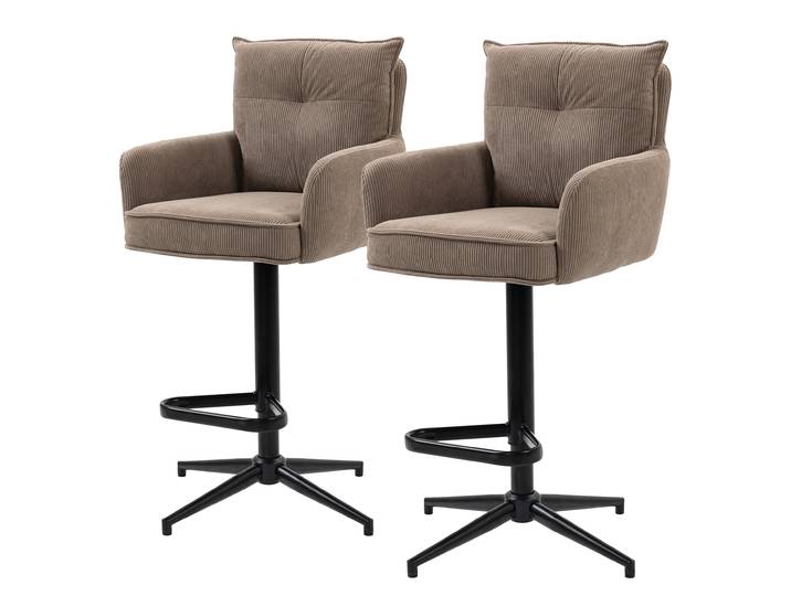 Drehbarer Barstuhl DIDRIP 2er-Set 54 x 100 x 58cm Braun Sternförmig