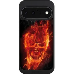 Nivocase Handyhülle für Google Pixel 11 Hülle NIVOpure Case Schwarz Feuer Schädel Totenkopf (Google Pixel 11), Smartphone Hülle, Schwarz