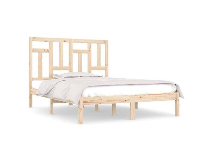 Brun Cadre de lit sans matelas 135x190 cm bois massif - Structure de lit LV83867