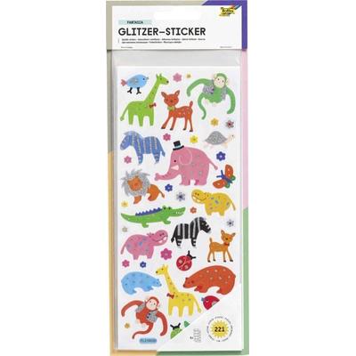 Folia Glitzer-Sticker FANTASIA, ca.10x23cm, 5 Blatt sortiert, 221 Sticker