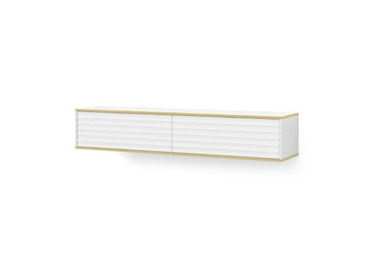 Wabi 180 cm Wand-TV-Möbel mit 2 Türen und Fronten in Erdbeeroptik – Bim Furniture - ref. 5903769742868 - 5903769742868 - Beige