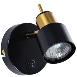Wandleuchte Innen Wandstrahler Wandlicht Wandbeleuchtung Flurlampe Wohnzimmer Küche Flur Metall-Lampenfassung - Schwarz/Gold