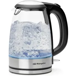 Orbegozo Wasserkocher KT6045 Schwarz Kunststoff 2200 W 1,7 L, Wasserkocher, Schwarz, Transparent