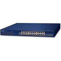 Planet L3 24*GE PoE+ SFP+ Managed SGS-6310-24P4X (28 Ports), Netzwerk Switch, Blau