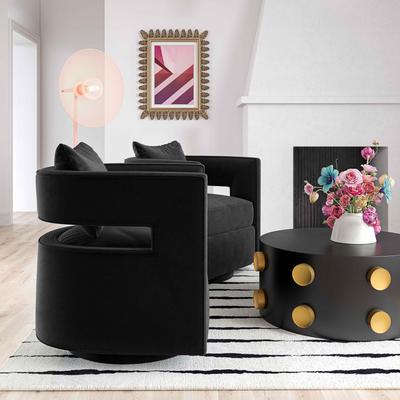 TOV Furniture Kennedy Velvet Upholstered Swivel Chair