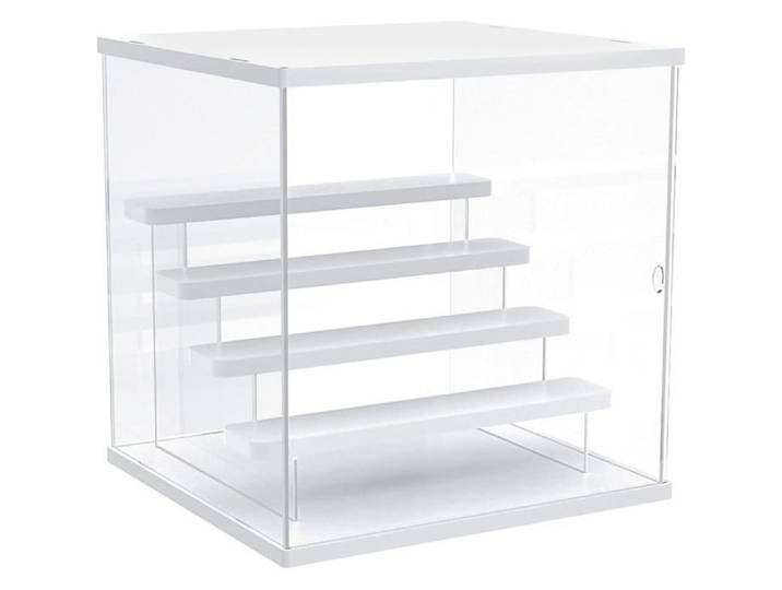 Vitrine Acrylique Joody 5 Étagères avec Porte - Boîte Plexiglas Transparente Blanc