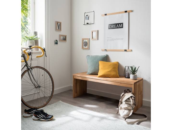 Bank HOME AFFAIRE Dura - Sitzbank aus Massivholz – langlebig & vielseitig , braun (eiche), B:120cm H:45cm, FSC-zertifiziertes Massivholz, Sitzbänke, Bank, Langlebige Qualität, robust & rustikal, mehrere Grössen und Varianten