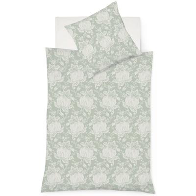 Bettwäsche FLEURESSE "Lech 4390", grün, B/L: 155cm x 200cm, 1 Stk., 1 Stk., Jacquard-Flanell, B/L: 80cm x 80cm, 2 Stk., Jacquard-Flanell, Obermaterial: 100% Baumwolle, Bettwäsche, Bettwäsche, Jacquard Flanell, Baumwolle, in Gr. 135x200, 155x220,...