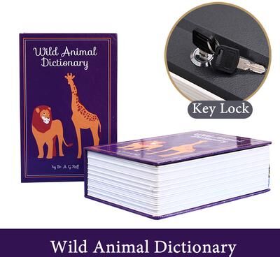 Perfect Picks Market Kids Book Safe Hidden Box Secret Money Jewelry Watch Diversion Safe With Key Lock purple