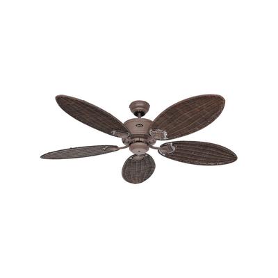 Caribbean Dream Eco II, brauner Ventilator ohne Licht mit Rattanflügeln, Casafan