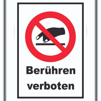 HB-Druck Berühren verboten Schild A0 Rückseite selbstklebend