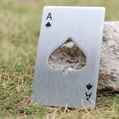 Inspired Finds Stainless Steel Playing Card Bottle Opener Spade Beer Opener silvery 1pcs