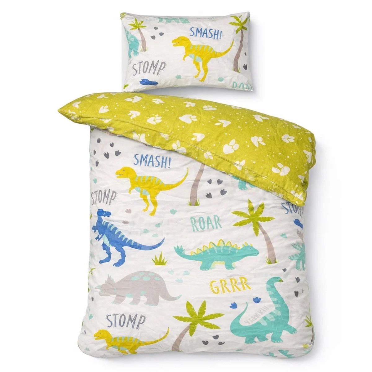 Decoware Kinderdekbedovertrek Dino's Roarsome - Eenpersoons - Katoen - Met Kussensloop - 140 x 220 cm