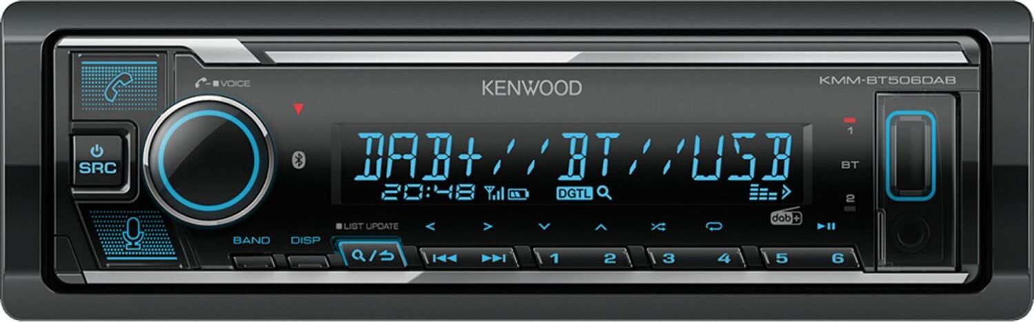 Kenwood KMM-BT506DAB, Schwarz, 1 DIN, 50 W, 4.0 Kanäle, 50 W, 30 - 15000 Hz