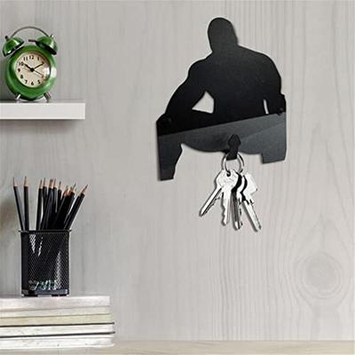 Inspired Deals Muscle Man Wall Key Holder Rack Funny Decorative Hook Organizer For Keys And Small Items Large