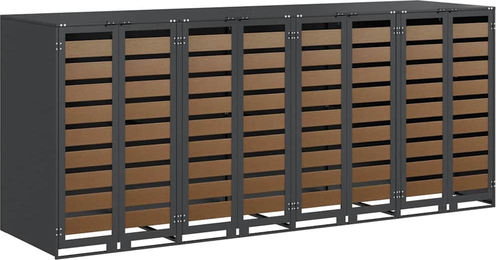 Mülltonnenbox für 4 Behälter Stahl Anthrazit