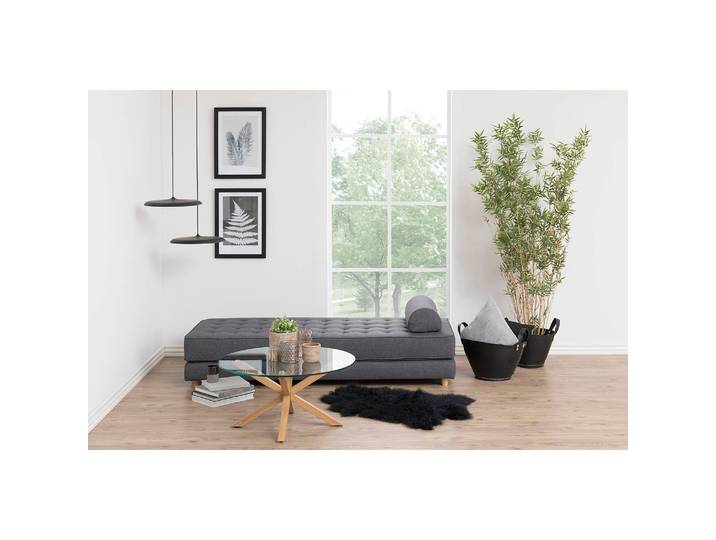 Table basse Holcot ronde Ø 82cm Marron/Imitation chêne