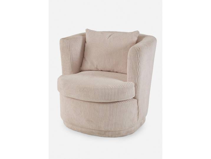 bonprix Sessel mit rundem Fuß, 75x78x78 cm, Gemütlicher Kord Sessel, beige