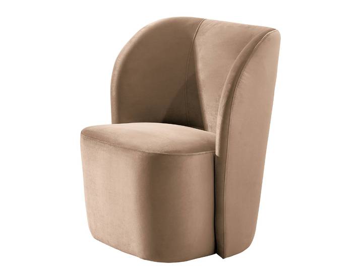 Fauteuil Nadolo Beige/Taupe Velours Blonda 75 x 78 x 49cm
