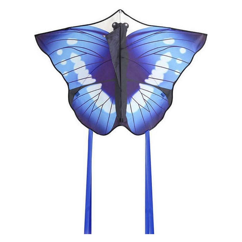 Bdt Drachen, Einleiner, Kite für Kind und Erwachsene *Schmetterling blau* inkl. 30m Leine, 130x85cm (58046764)