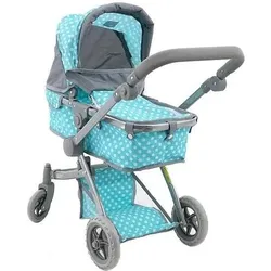 Adar Mintfarbener Puppenwagen mit weissen Punkten in einer Schachtel 534056