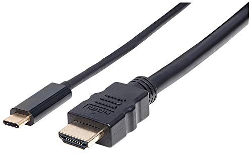 Manhattan USB Type C naar HDMI-adapterkabel, 2 m, zwart