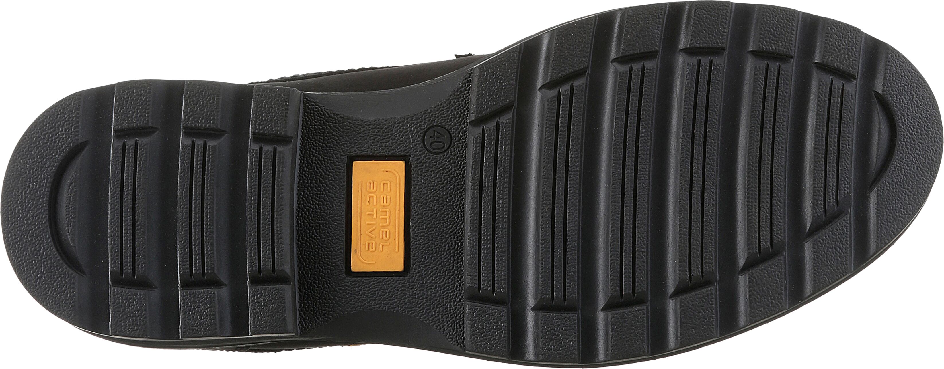 Schnürschuh CAMEL ACTIVE, Herren, Gr. 42, Textil, schwarz, Nubukleder, unifarben, Schuhe Schnürschuh, Trachtenschuh, Freizeitschuh mit gepolsterter Innensohle