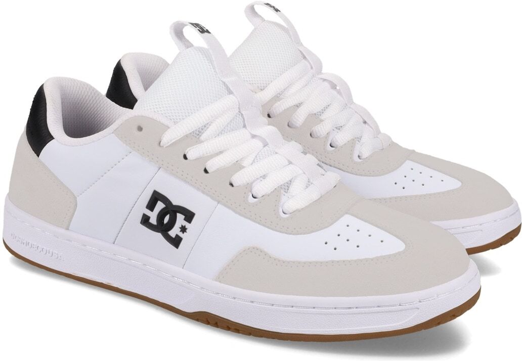 Schnürschuh DC SHOES "DC Astrix", Herren, Gr. 7(39), weiss (weiß, schwarz), Obermaterial:61.35% Leder, 38.65% Synthetikmaterial., Schuhe Schnürschuh weiß, schwarz 7(39)