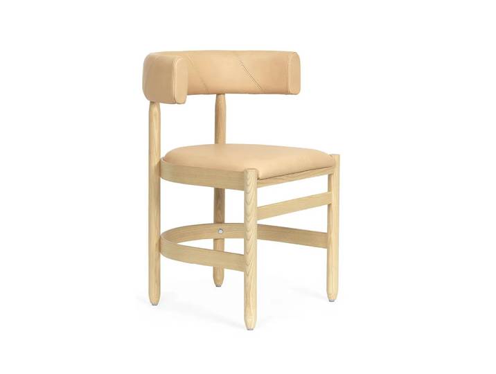Källemo Fauteuil Botero Cuir Tärnsjö 8800 naturel-piètement frêne laqué