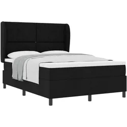vidaXL, Boxspringbett, Boxspringbett Mit Matratze Stoff Schwarz (140 x 200 cm)