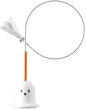 Uplift Treasures Interactive Badminton Stick Cat Teaser Toy white