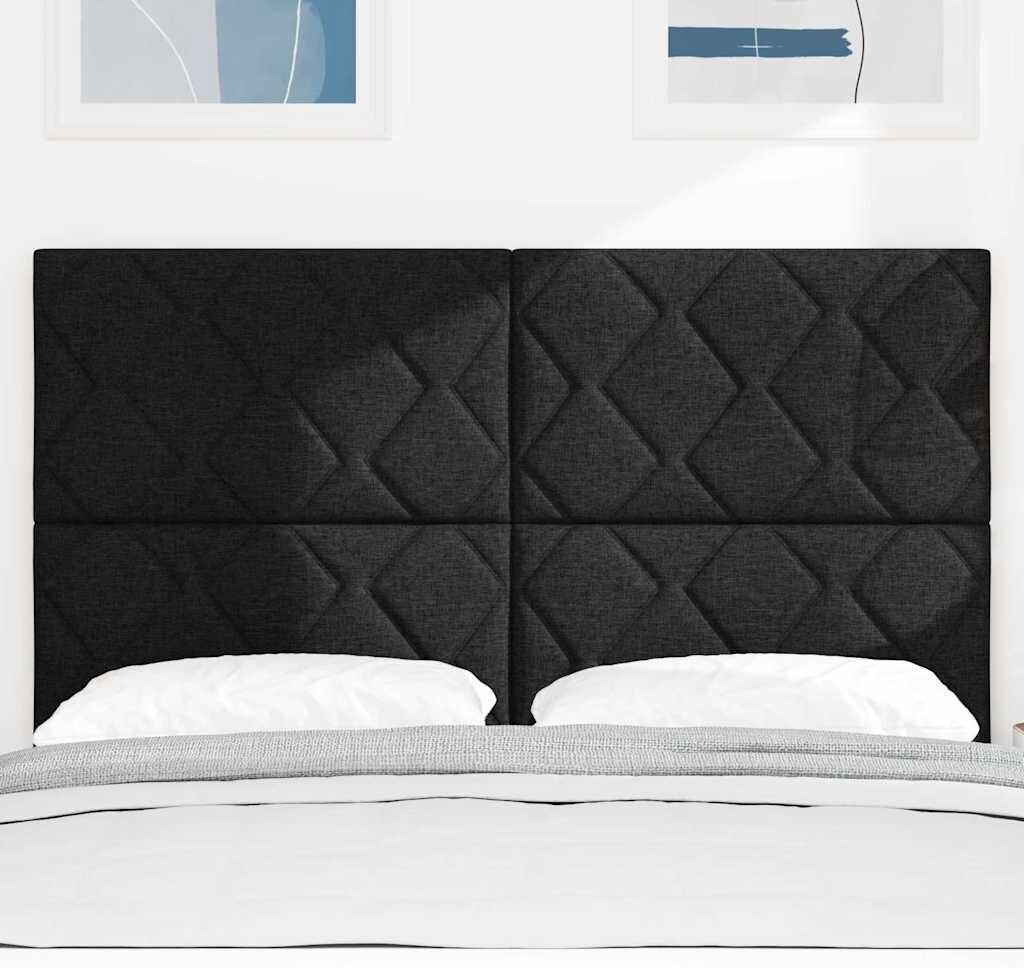 vidaXL Tête de lit Noir 144 cm tissu