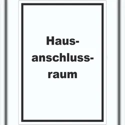HB-Druck Hausanschlussraum Aufkleber mit Text HAR hochkant A0 (841x1189mm)