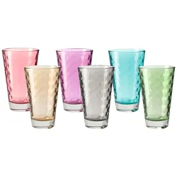 Leonardo Trinkglas OPTIC 6 Stück sortiert 300 ml farbig