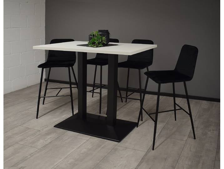 Table de bar Bakadi rectangulaire 120 x 105 x 70cm Gris/Noir/Blanc mat