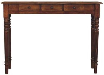 Artisan Furniture Solid Wood Turned Legs 3 Drawer Chestnut Console