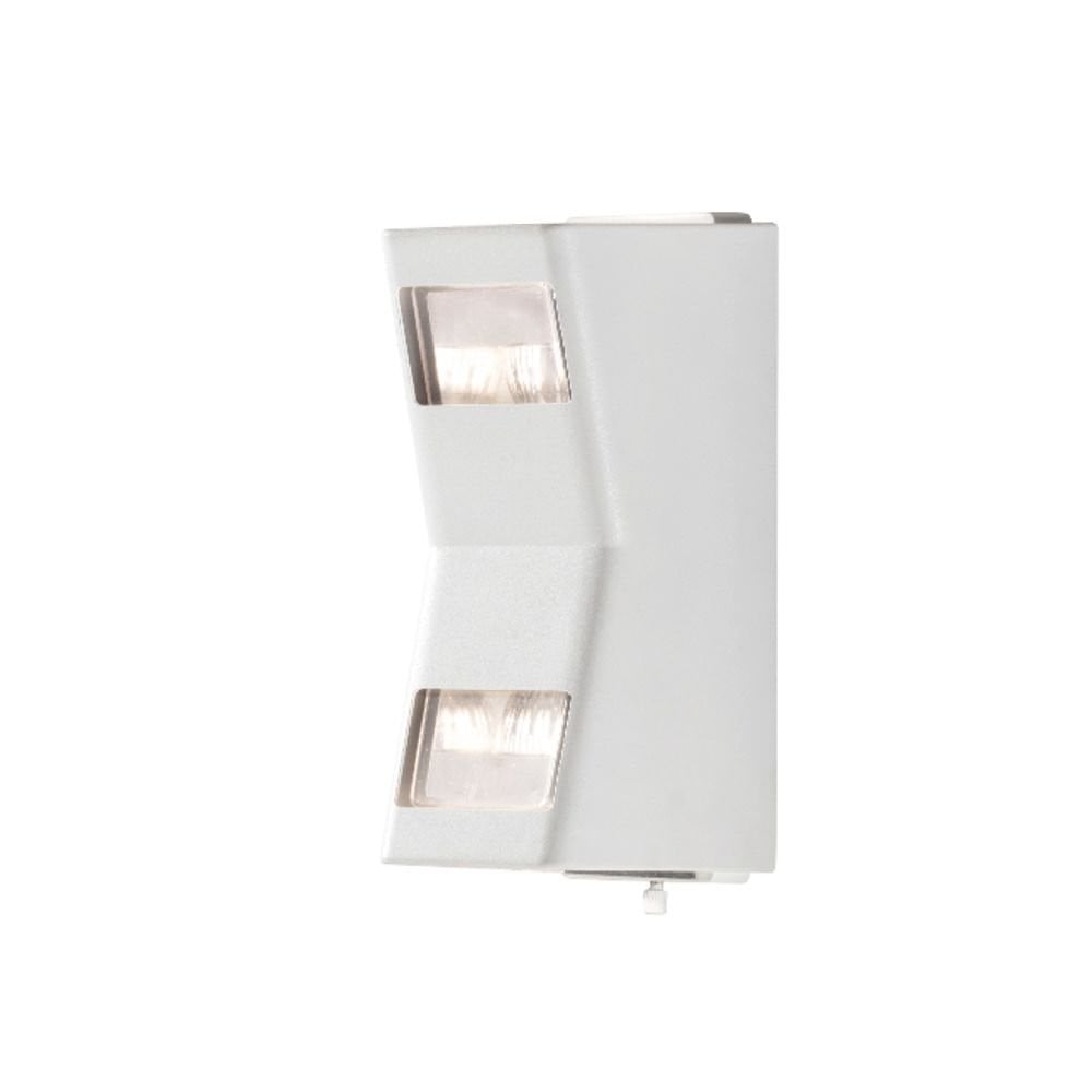 Konstsmide Potenza wandlamp wit aluminium en glas met up-down-front verlichting
