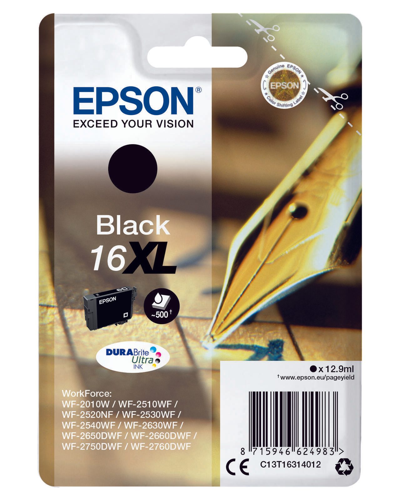Epson Original 16XL Füller Druckerpatrone - schwarz (C13T16314012)