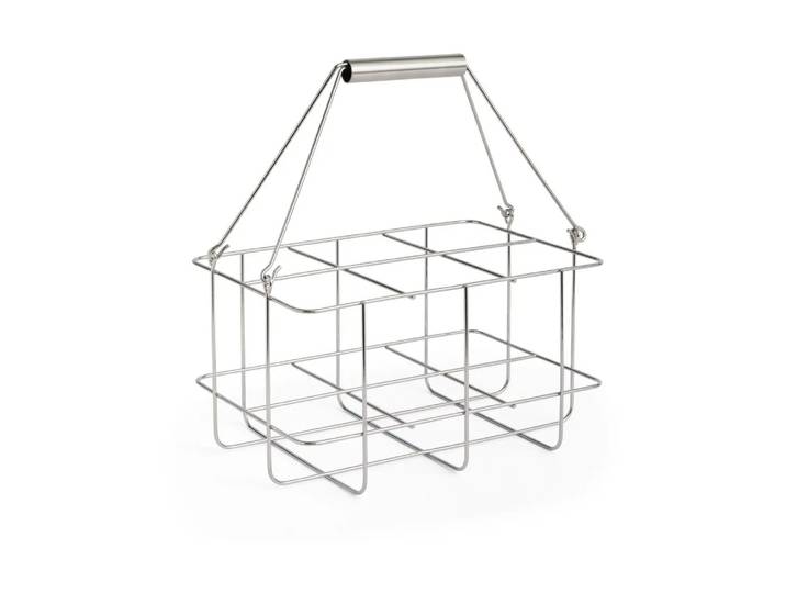HAY Rangement de flacons Outdoor Market Acier inoxydable, 6 bouteilles