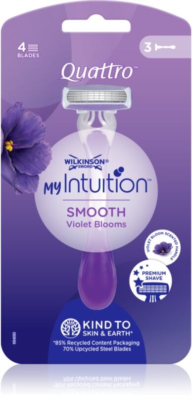 Wilkinson Sword My Intuition Quattro disposable razors Violet Blooms 3 pc