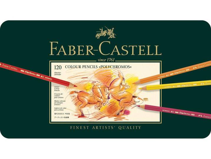 Polychromos FABER-CASTELL 120er , bunt (mehrfarbig), Holz, Metall, Stifte, Polychromos