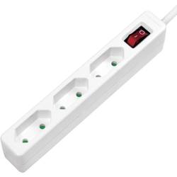 LogiLink LPS230 Steckdosenleiste mit Schalter 3fach Weiß Konturenstecker 1 St.