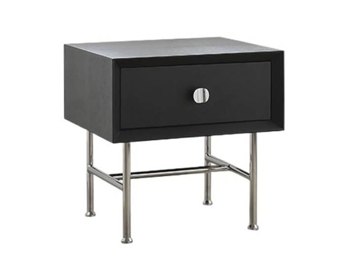 xiuling4568 Nachttische, Kleiner Beistelltisch, Nachttisch mit geriffelter Tür, Mid-Century-Beistelltisch for Schlafzimmer, Kleiner Raum (schwarz