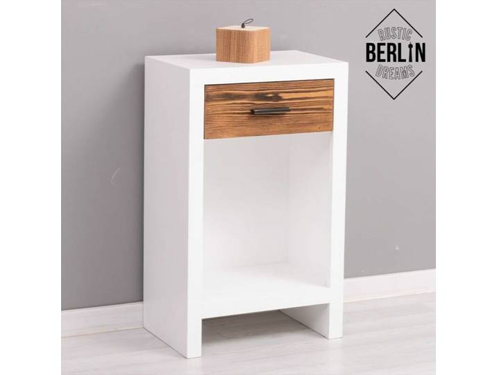 Nachttisch Berlin im Landhausstil, weiß braun