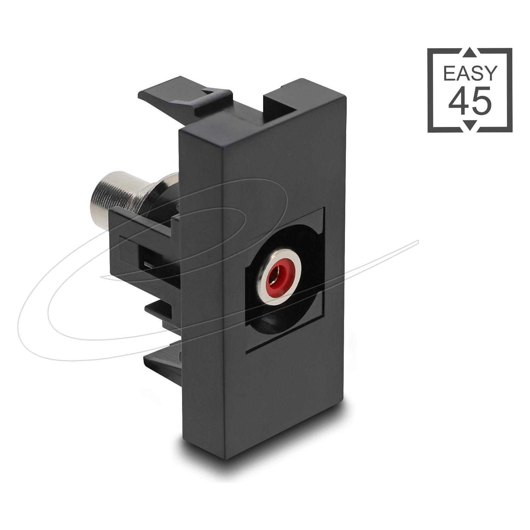 Delock Easy 45 Modul Cinch Buchse zu Cinch Buchse rot schwarz (90963)