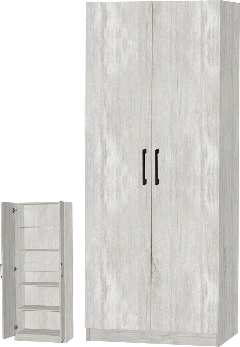 Belfurn Linnenkast EDEN met 2 deuren, White Oak, Breedte: 80 cm, Hoogte: 180 cm