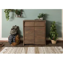 Highboard Mango 100x48x111 braun geölt / sandgestrahlt PURE MANGO #101