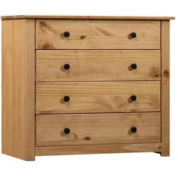 Helloshop26 - Beistellschrank 80 x 40 x 73 cm massives Kiefernholz praktisch und dekorativ Wohnzimmer Naturholz 02_0046449