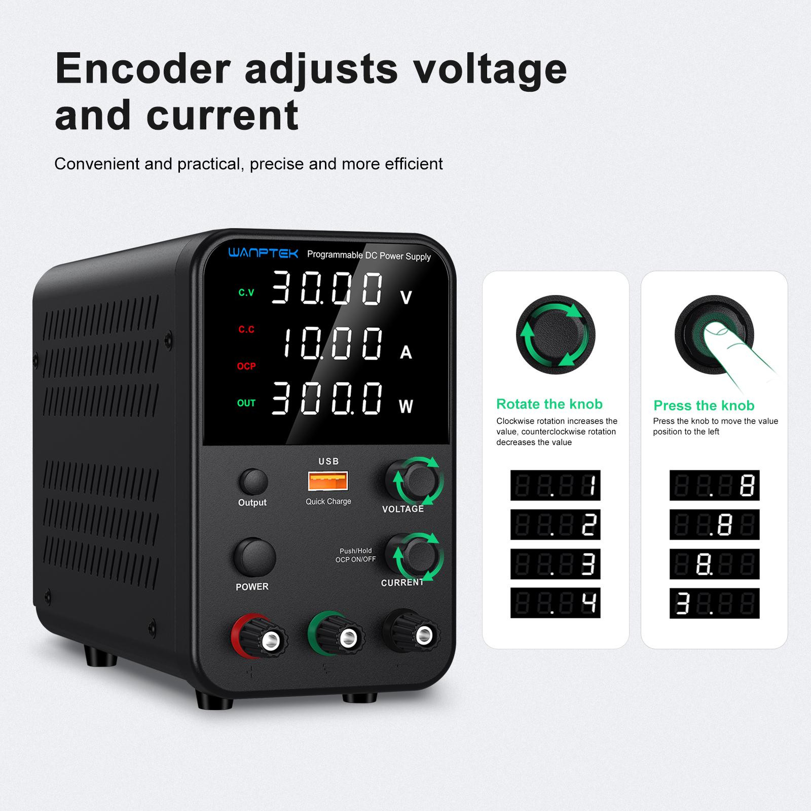 Selius Laboratoriumvoeding WPS 30V 10A 300W DC Voeding met USB Snelladen