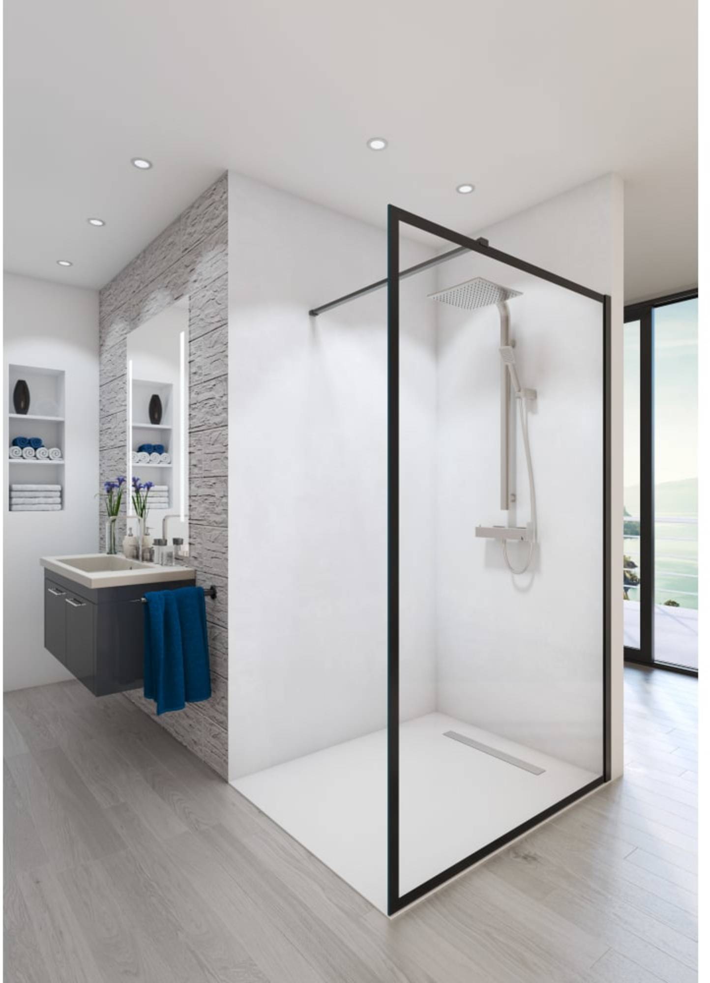 Beaux Troyes Walk-In-Rahmen 90X200